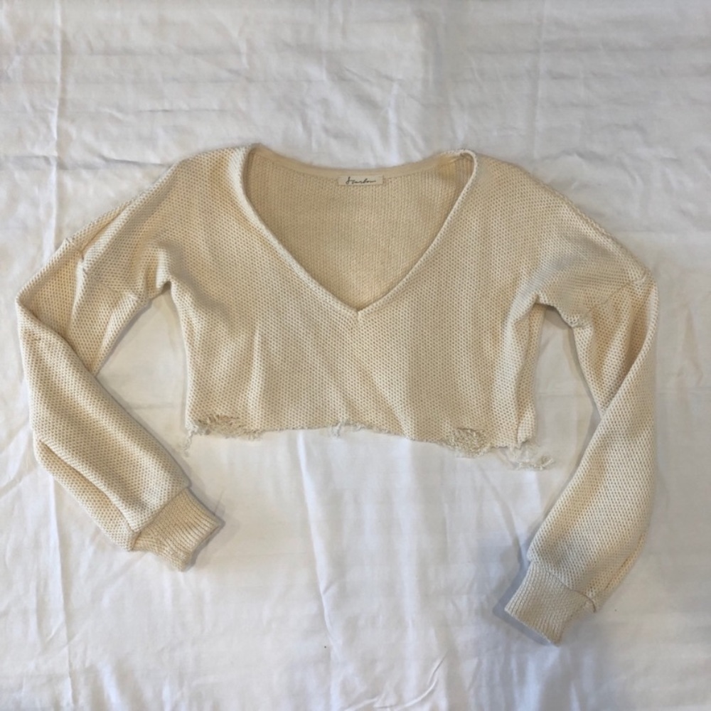 Beige cropped sweater